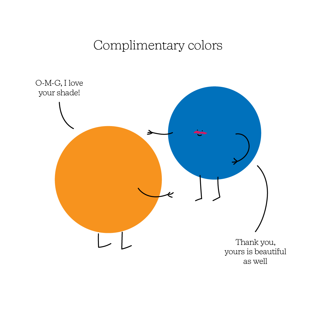 fabiobrust's tweet image. Por nenhum motivo, essa ideia veio à minha cabeça hoje de manhã e eu sabia que PRECISAVA executar.
Só funciona em inglês, infelizmente, e só com pessoas que sabem o que são cores complementares... mas tá valendo hahaha
#complementarycolors #colors #shade #color