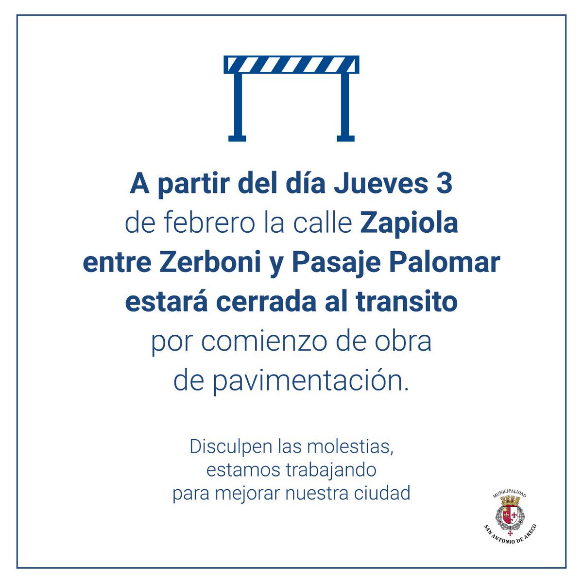 municipioareco's tweet photo. ⚠️¡Atencion Vecinos!
➡️ Pasaje Palomar tendrá doble circulación para poder transitar https://t.co/6PhrpBVyur