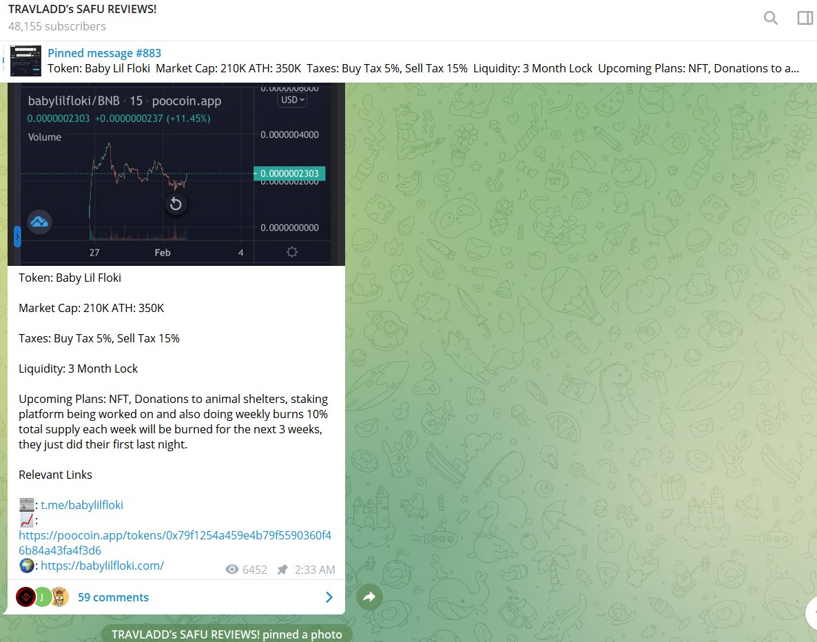 babylilfloki's tweet photo. Thanks for the support @travladd 
#babylilfloki to the moon!!
-10% supply already burnt, 30% more to burn in next 3 weeks
-CG/CMC applied for
-lots of utilities in the works
-more calls coming soon!

Chart: https://t.co/ns0aFhffJC

#lilfloki #FLOKIINU #BabyDogeCoin https://t.co/EpN77tFjTu