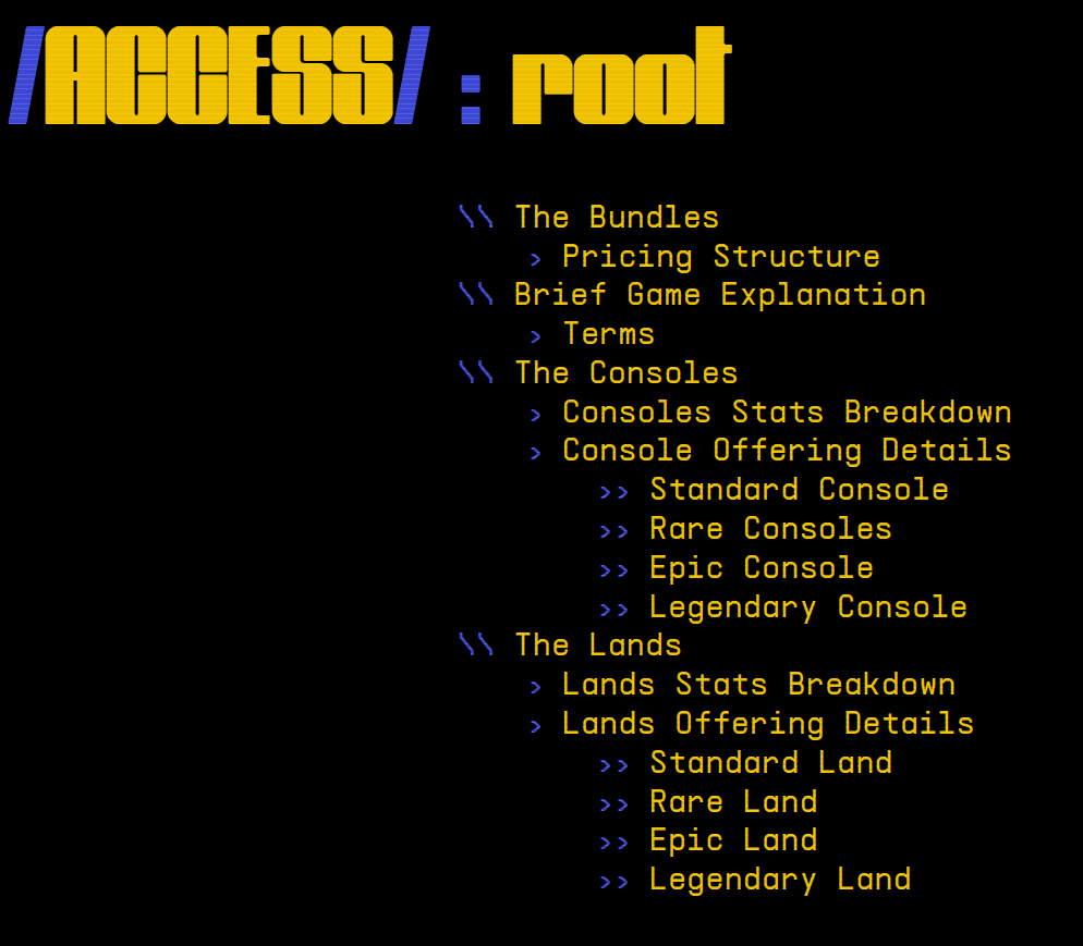 2112Run's tweet photo. Land &amp; Console Proposal is here.

You can see more specific information about the assets  you will be claiming with your rootPasses in the future phases of the game.

https://t.co/CDYYvlF1XV

!run https://t.co/b5j4ut4uJh