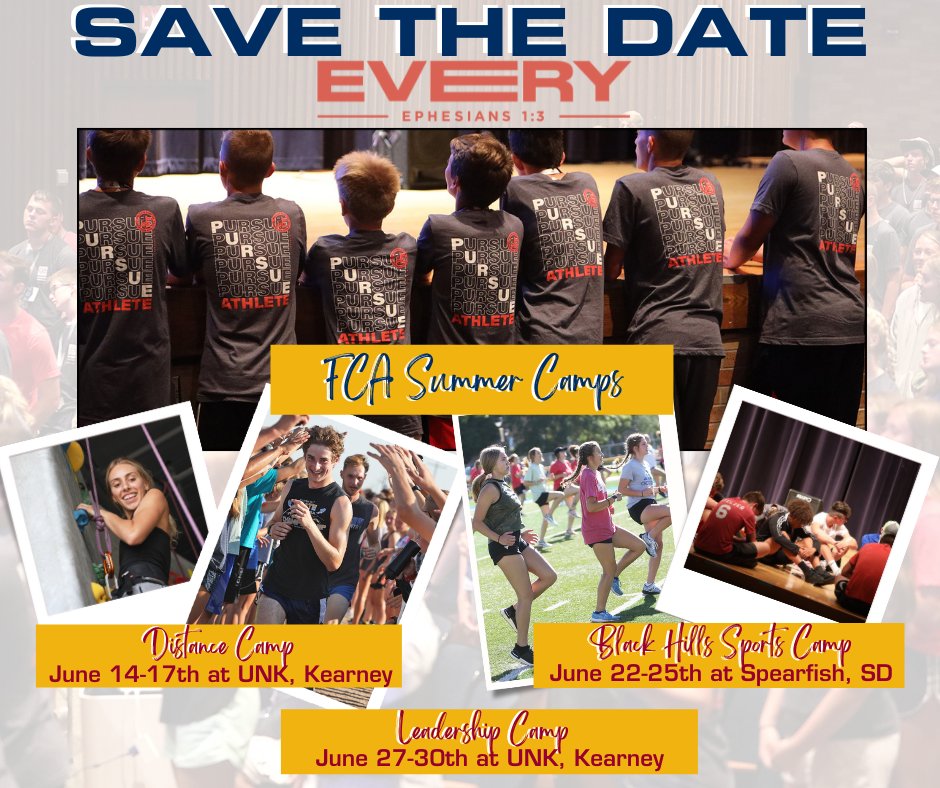FCA Camp Dates are set! Register at fcacamps.org