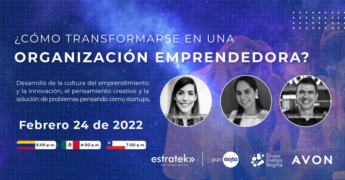 etkventures's tweet photo. 👉El próximo jueves 24 de febrero conversaremos junto al @Grupo_Exito, @GrupoEnergiaBog y @Avon_Colombia.

Separa tu cupo y mantente al tanto de toda la información sobre el evento👩🏻‍💻https://t.co/FX8JeUEGlJ

⏰ 5:00 p.m. hora Colombia. https://t.co/q2MVicVJo6