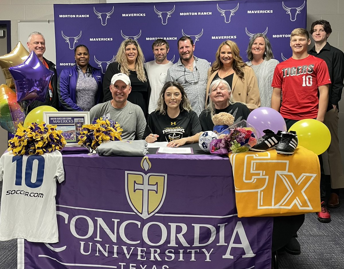 MRHSMavericks's tweet photo. Congrats to Madison Koteras @soccer_maverick @MRHS_SPORTS for signing with @CTXWSOC @concordiatx !!! @KatyISDAthletic #ilovemortonranch #kickinmavs ⚽️ https://t.co/WbGOlFMVqU