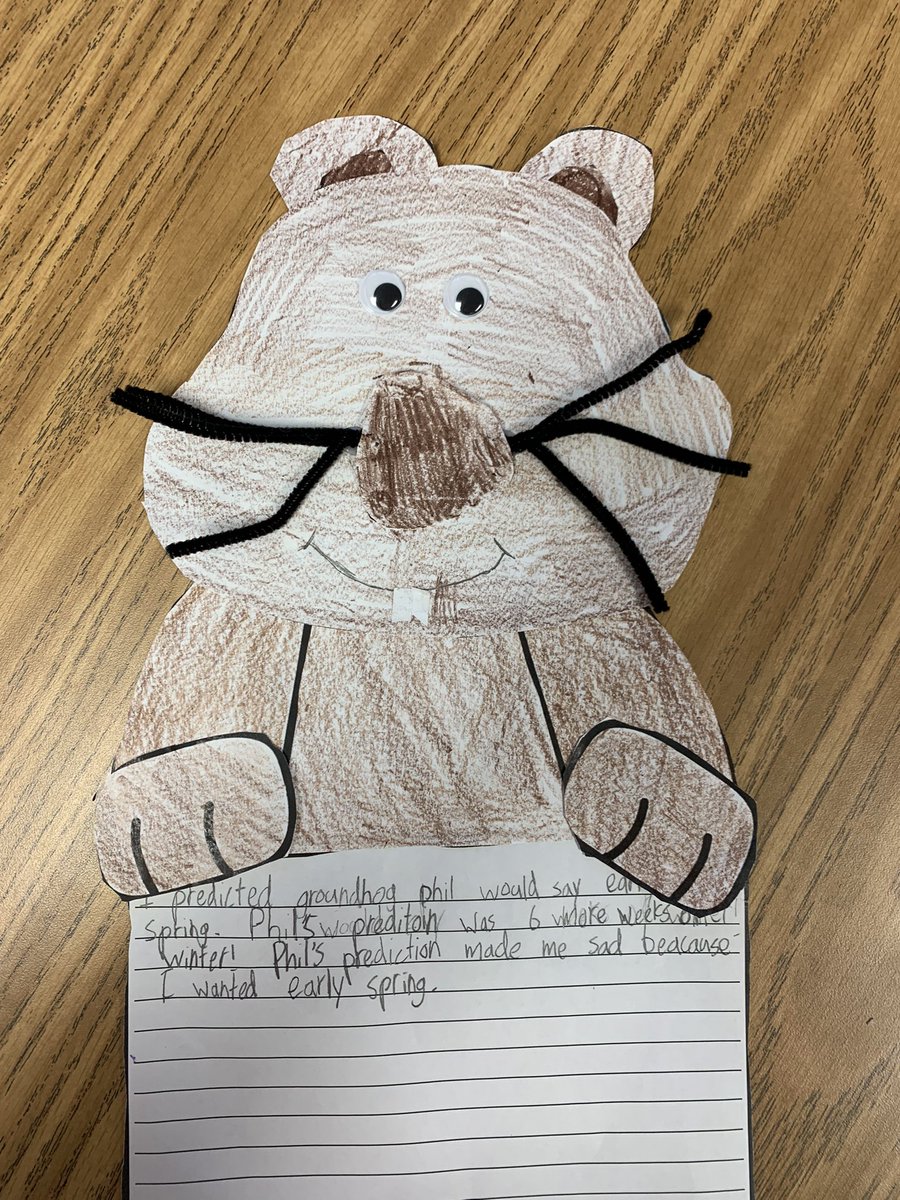 theMsVera1's tweet photo. Groundhog Day!! 🦫🕳
We love seeing if Phil comes out to see his shadow or not! #bearshine #GroundHogDay2022 #MYMISD https://t.co/jQHLdWgs6w