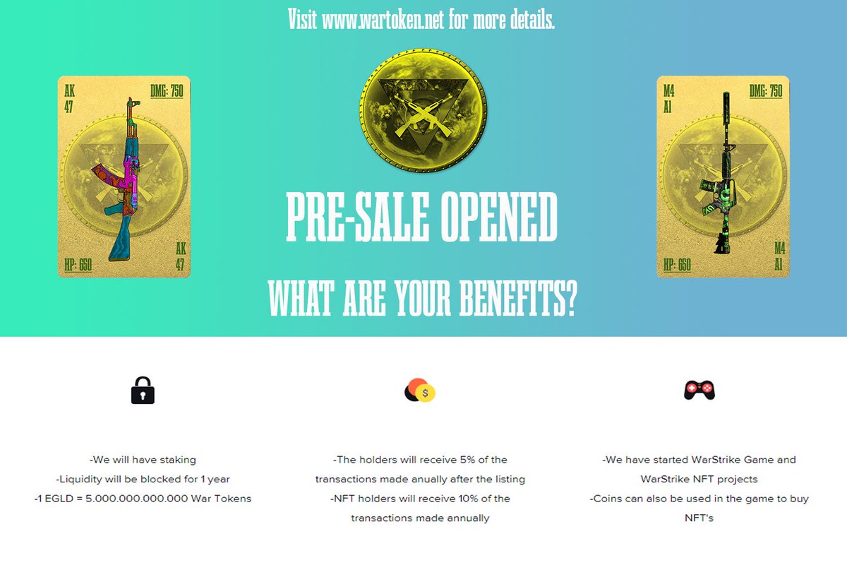 token_war's tweet photo. Hello warriors ! As you know we are in the pre-sale period. At the moment, the token and the NFTs have a low price. We ask you to help us with a retweet so we can promote the project. Thank you for joining us!
Prepare to war❗️
https://t.co/W5vkEwYRcl
https://t.co/RQvcrHBVxR https://t.co/oG35yotmZN