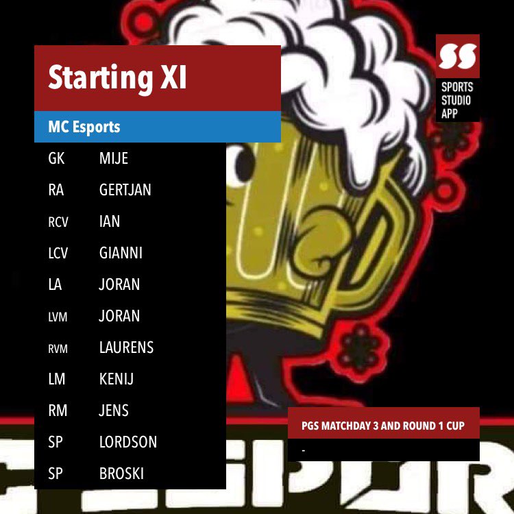 MC Esports VPG - PGS (@mc_esports1) on Twitter photo ๐ฎ MATCH DAY
๐ | Es WorldGoal XI
๐๏ธ | PGS Europe Cup
๐๏ธ | 20.40
๐ | PGS Trucka
๐๏ธ | PGS Europe Premier South
๐๏ธ | 21.00
๐ | ZTE FC eSport
๐๏ธ | PGS Europe Premier South
๐๏ธ | 21.30
๐ | Es Fanatics
๐๏ธ | PGS Europe Premier South
๐๏ธ | 22.00
#MCEsports ๐ฎ MATCH DAY
๐ | Es WorldGoal XI
๐๏ธ | PGS Europe Cup
๐๏ธ | 20.40
๐ | PGS Trucka
๐๏ธ | PGS Europe Premier South
๐๏ธ | 21.00
๐ | ZTE FC eSport
๐๏ธ | PGS Europe Premier South
๐๏ธ | 21.30
๐ | Es Fanatics
๐๏ธ | PGS Europe Premier South
๐๏ธ | 22.00
#MCEsports