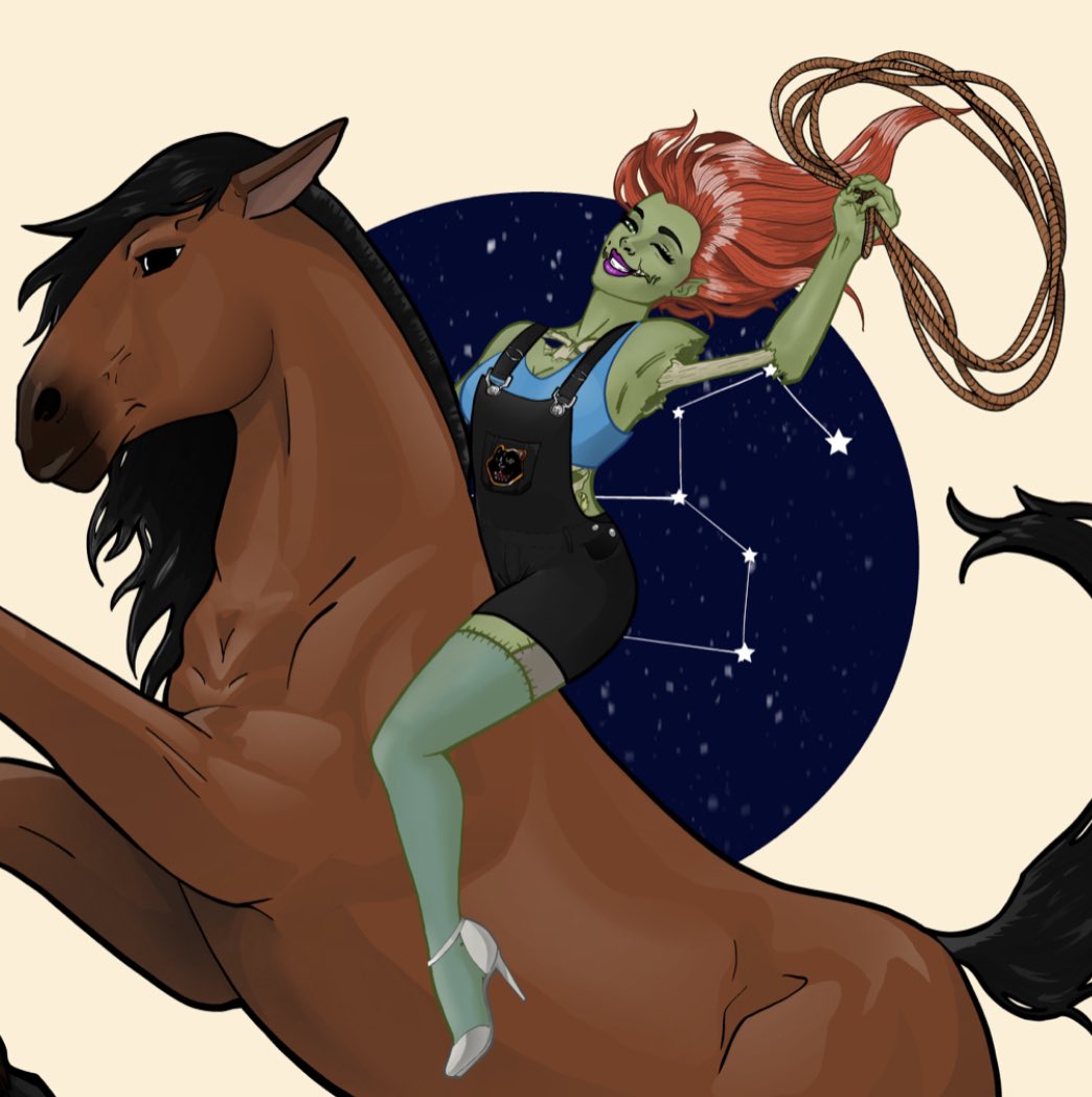 CollardMa's tweet image. Love this gem from @GirlsRidingNFT! #WomeninNFTs #GiddyUp