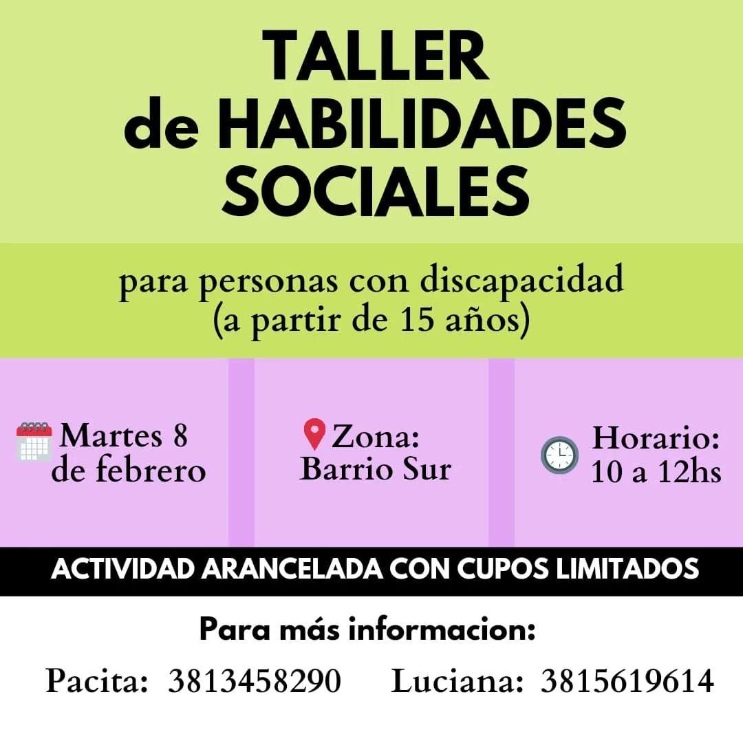 lucorreamasu's tweet photo. Taller para personas con discapacidad! Últimos 2 lugares https://t.co/7FqYsVExLt