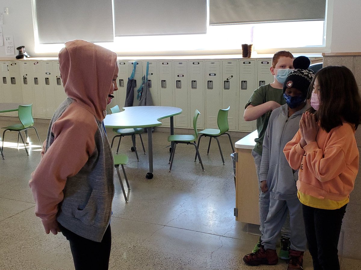 MHansenMN's tweet photo. @MrsKatieKubat and I taught our scholars a modified version of the Hand Game. The solution to a major problem in our story Streams to River, River to the Sea.  They asked to keep playing at break! #HansenLearn #BishopRPS https://t.co/9DmX9Ziig6