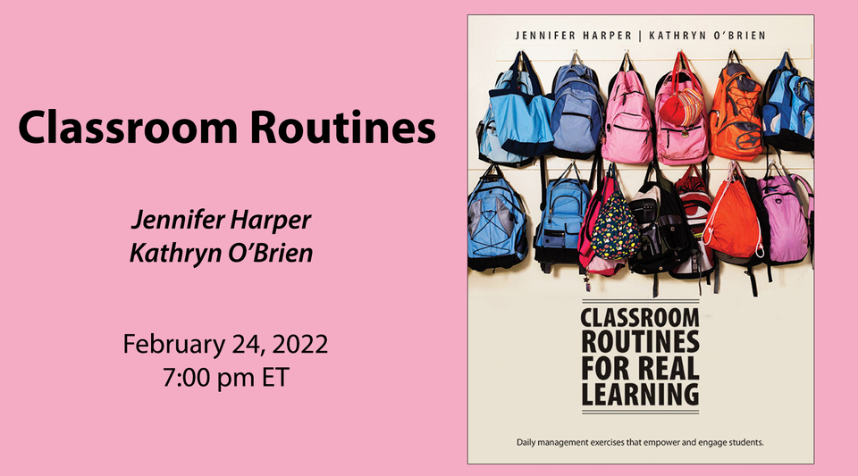 PembrokePublish's tweet photo. Announcing our next FREE webinar! Thurs, Feb 24, join authors Jennifer Harper &amp; Kathryn O'Brien for an exploration of in-class and online routines, and how they can lead to a nourishing learning environment. Learn more: https://t.co/wBVGjdYfi3
#edchat #profdev #onlinelearning https://t.co/HKdF1IuEHc
