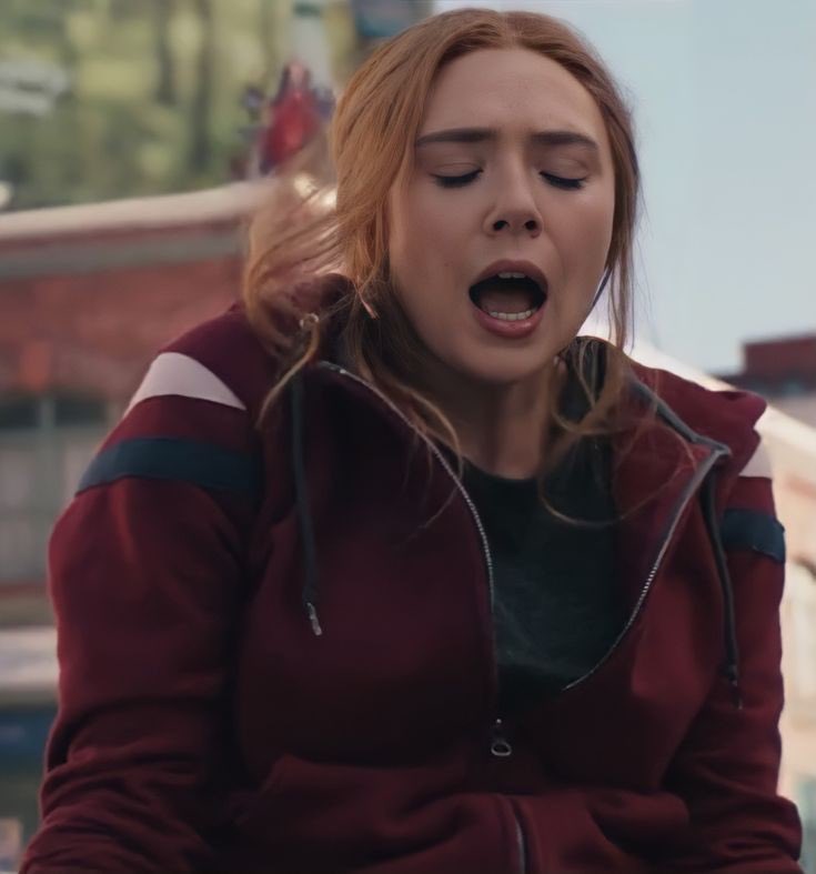 mouth open while riding someone's dick. 

somebody stuff her mouth.