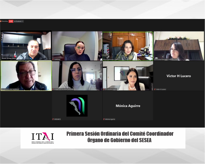 #LaTransparenciaSomosTodos <a href="/itaipbcs/">itaibcs</a>
 presente de manera virtual en la Primer Sesión Ordinaria del ejercicio 2022 del Comité Coordinador/Órgano de Gobierno del Sistema Estatal Anticorrupción, 
<a href="/SESEA_BCS/">SESEA BCS</a>
ver nota: bit.ly/35M5FFB facebook.com/secre.ejecutiv…
