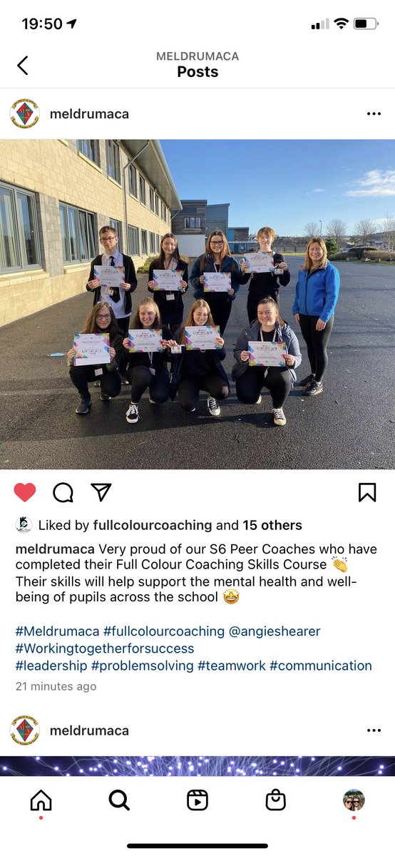 fullcolourcoac1's tweet photo. So proud of these amazing students who completed the Full Colour Coaching skills programme to support their peers at Meldrum Academy! #wellbeing #mentalhealth #coaching https://t.co/xv6IXwPkpp
