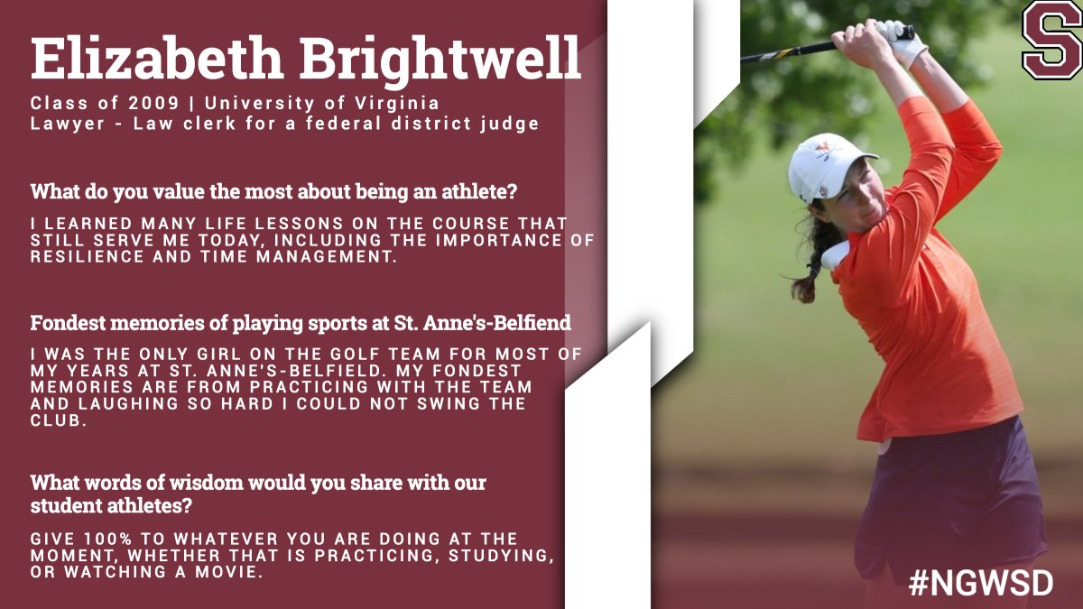 STABAlumni's tweet photo. National Girls and Women in Sports Day #alumnispotlight part 9, Elizabeth Brightwell '09! #NGWSD https://t.co/QOf02yWvG0