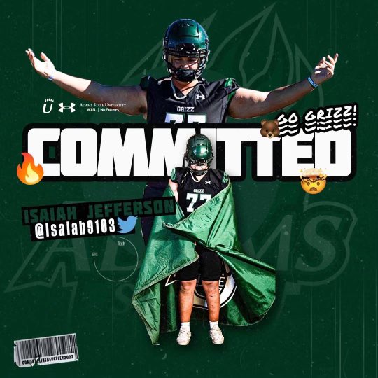 After many prayers and talks with family, friends, and coaches I’m proud to be furthering my academic and athletic career at Adams State University! #GoGrizz🐻 

<a href="/CoachGerm79/">Coach German Romero-Rosales</a> 
@AdamsStFTBL_WIN 
<a href="/CoachCampbell80/">Shawn Campbell</a> 
<a href="/AHS_MARLINS/">Arnold Athletics</a> 
<a href="/CoachForehand53/">Jordan Forehand</a> 
<a href="/CoachEsch94/">Christopher Esch</a>