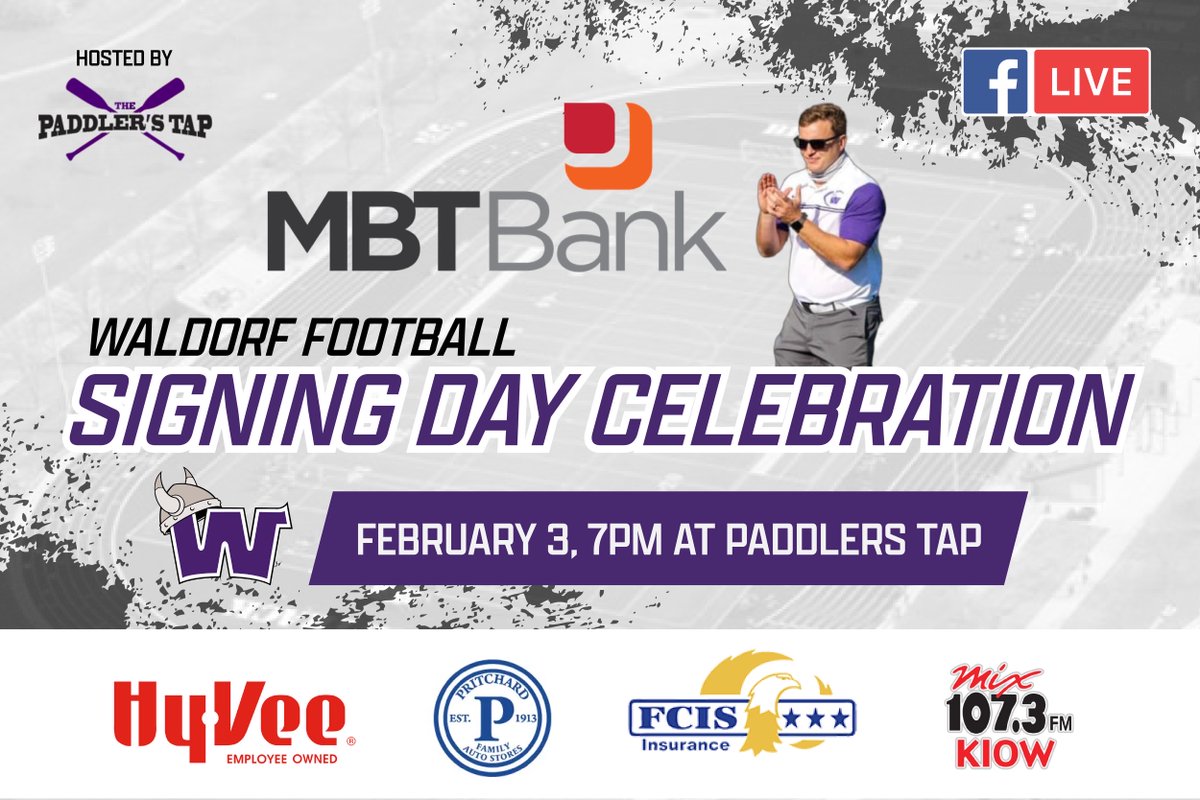 wu_football's tweet photo. We are fired up about our 2022 signing class. We've got some big time players that are going to help us #CloseTheGap. We will be streaming on Facebook live at 7 PM @fcpaddlerstap to talk more about our guys. Don't miss out. @KIOW1073 https://t.co/9D9SE6eLC3