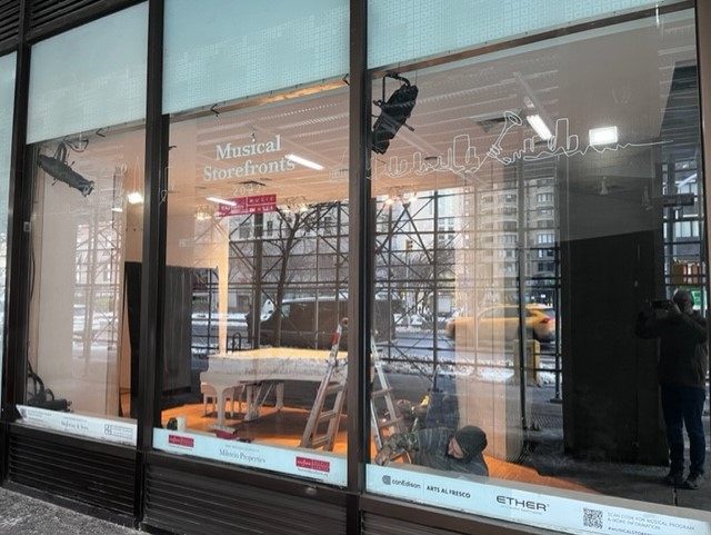 KaufmanMusicNYC's tweet photo. Our tech crew is getting everything ready for the 2022 #MusicalStorefronts pop-up performances! First up: @HarlemQuartet & jazz vocalist @gstravelli with keyboardist/composer @arthirahara & bassist Pat O’Leary. Come find us on Broadway @ W. 62nd St.! https://t.co/F51Nv4NwcG https://t.co/qqWm08puDi