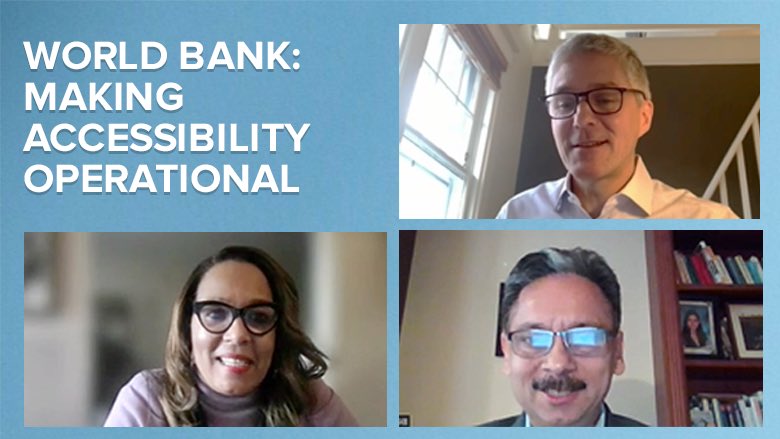 Great conversation today with #CivilSociety partners, <a href="/McNhlapo/">Charlotte McClain-Nhlapo</a> + <a href="/manindersgill/">Maninder Gill</a> on <a href="/WorldBank/">World Bank</a>'s work on #UniversalAccess in projects in different sectors. #accessibility #inclusion