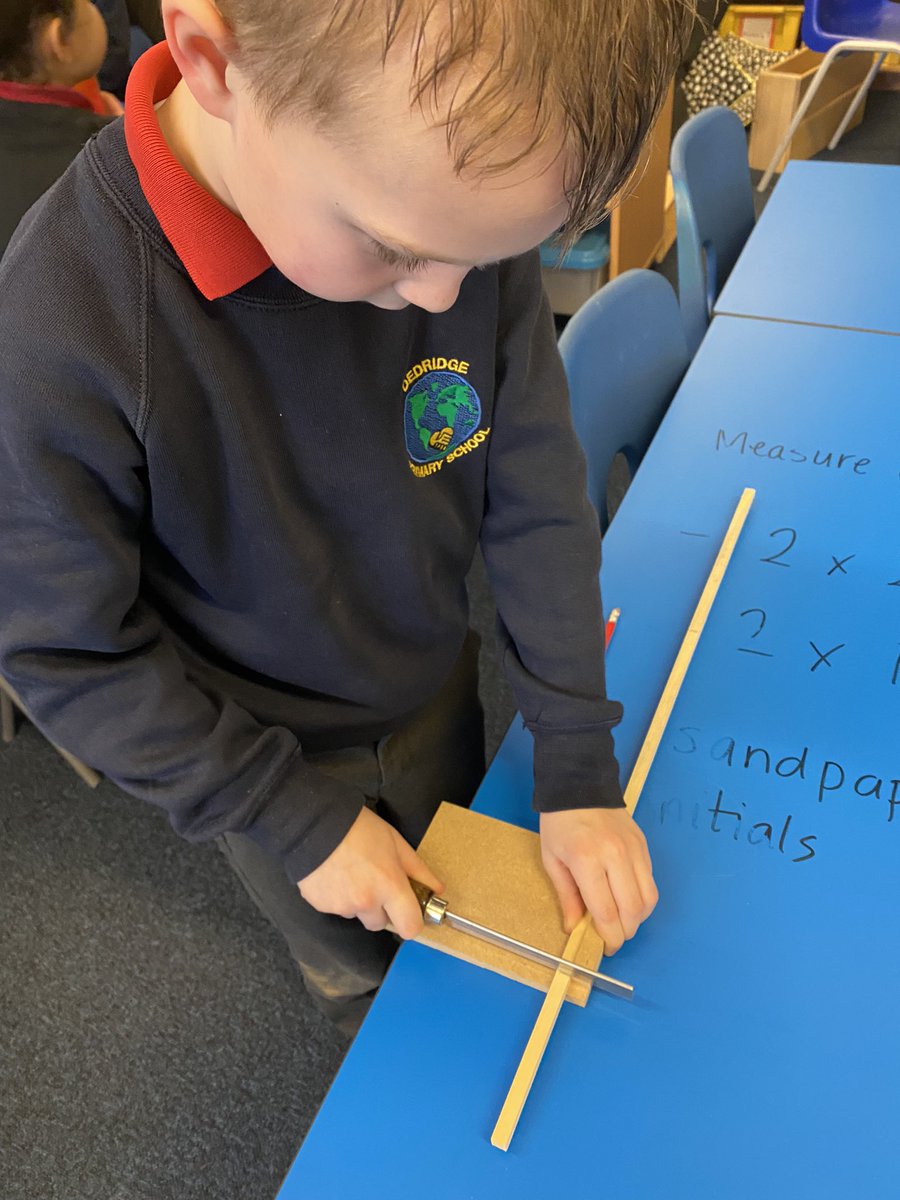P2 @dedridgeps measured and cut wood to make the chassis of a car. <a href="/WL_STEM/">West Lothian STEM</a> #woodwork