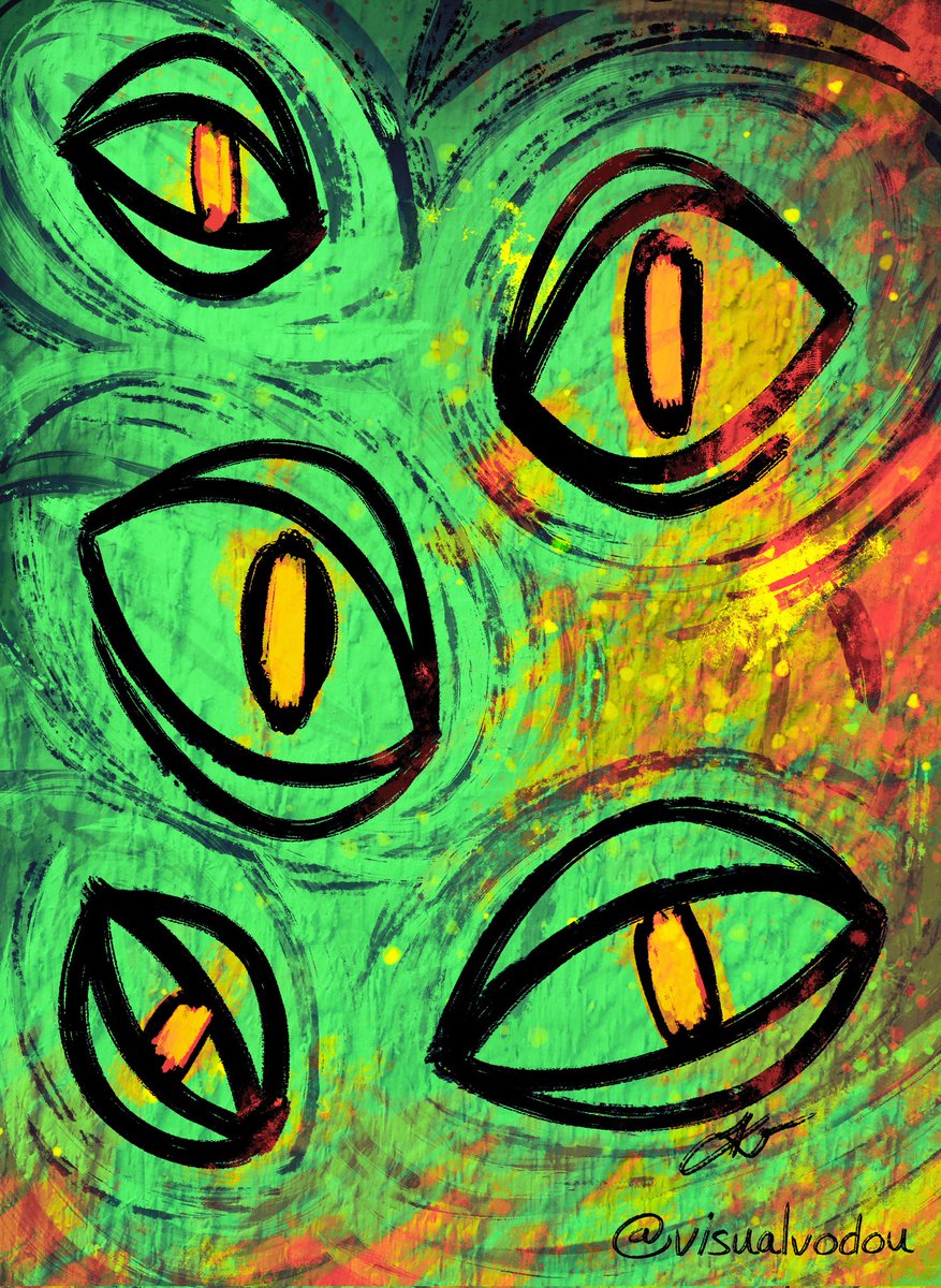 VisualVodou's tweet image. Got to work with some talented individuals on a music video recently. I sketched out a few ideas for some illustration to be hung up on the wall but we ended up scraping the idea completely. Here's a finalized version of one of the sketches.