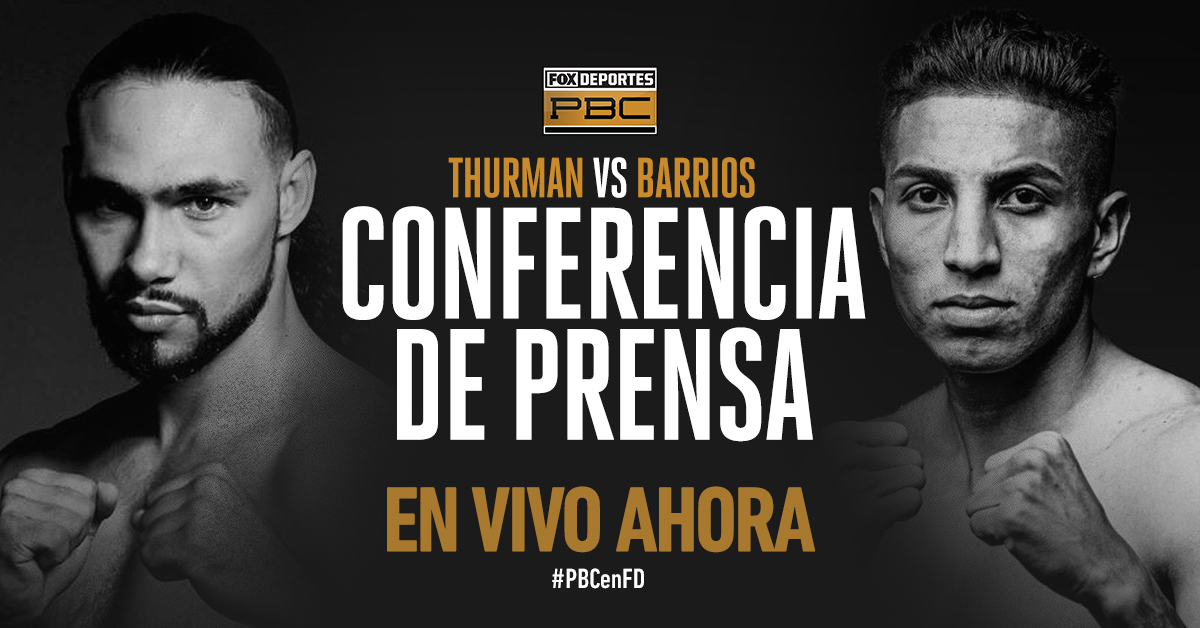 FOXDeportes's tweet photo. ¡Empieza la conferencia de prensa de #ThurmanBarrios!
@keithfthurmanjr y @Boxer_Barrios se pronuncian previo a su gran pelea de #PBCenFD. @PBConFOX @AdrianGarciaMqz @JessiLosadaTV | FOX Sports App: https://t.co/h8zuYHgPDv 📲
¡Contrata ya tu PPV! 👉 https://t.co/HLmsm5GCJe https://t.co/ssZsgKVCgr