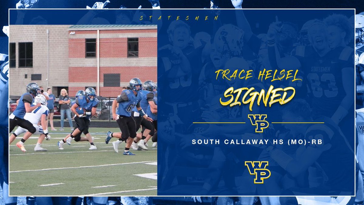 HelselTrace's tweet photo. #SigningDay I am excited for what the future holds @WPU_Football I would like to thank God, my parents and my coaches for getting me to where I am today! @CoachHafnerWPU @SCHSBulldogFB https://t.co/PcYiygQ5BT