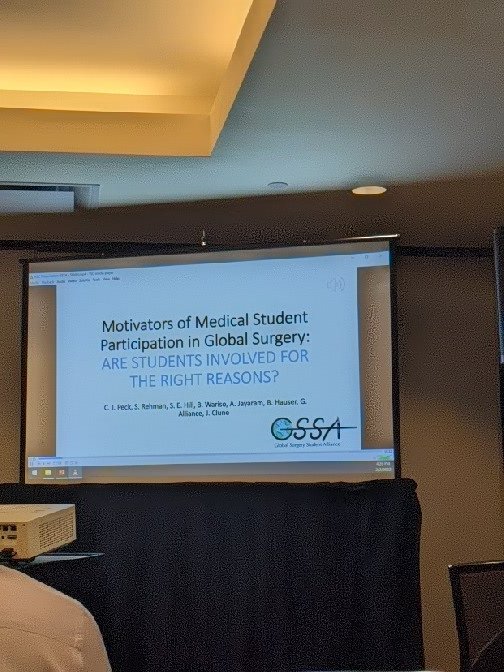 So exciting to hear from <a href="/liza__hill/">Liza Hill</a> about GSSA survey work on medical students global surgery curriculum <a href="/gsurgstudents/">GlobalSurgStudents</a> <a href="/UAMS_Surgery/">UAMS Department of Surgery</a> #ASC2022