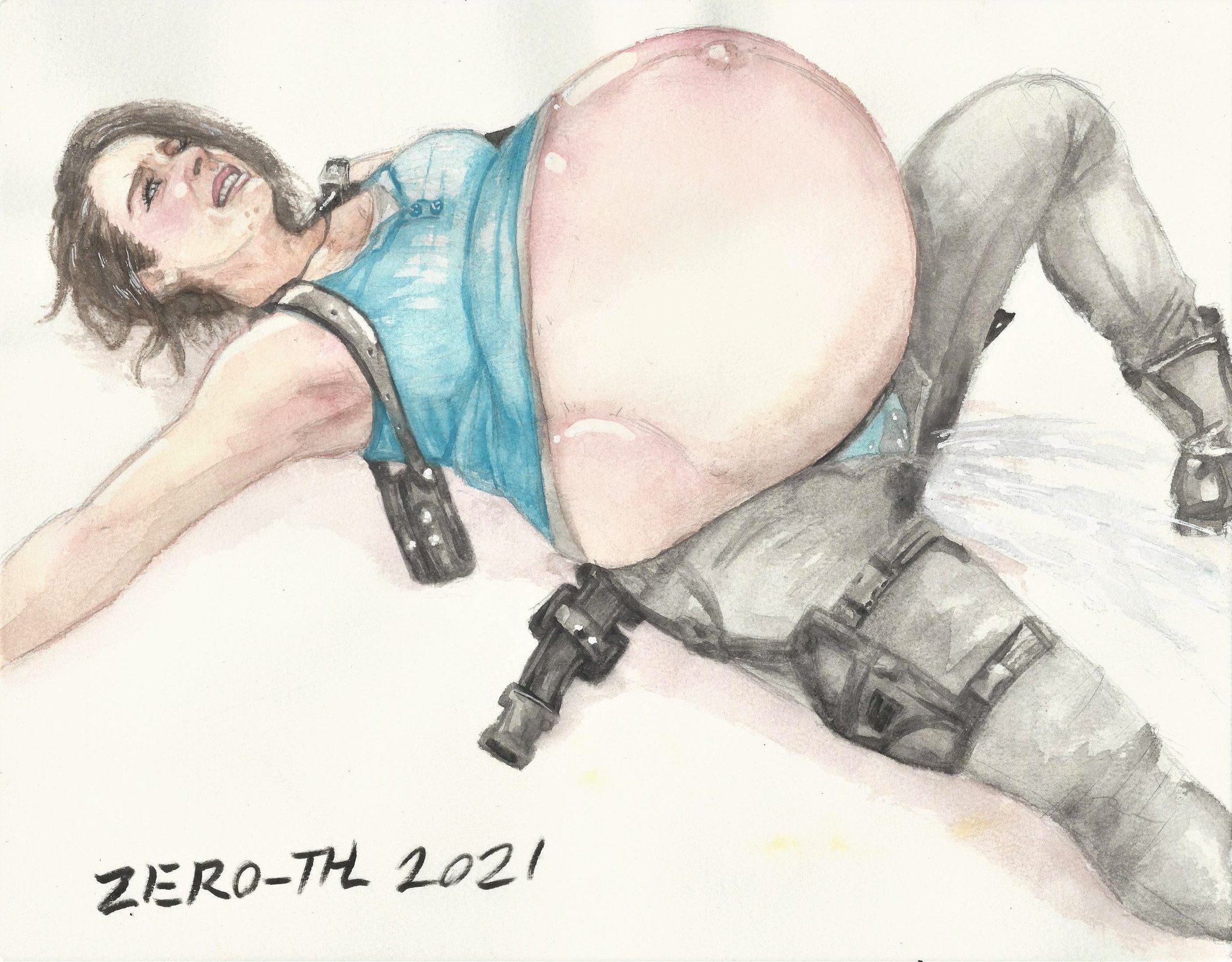 ZERO-THL on X: Jill Valentine going through 10 months of pregnancy in 10  mins~ & now shes pinned down by her near bursting belly as her water  breaks~ 😏 hopefully she can