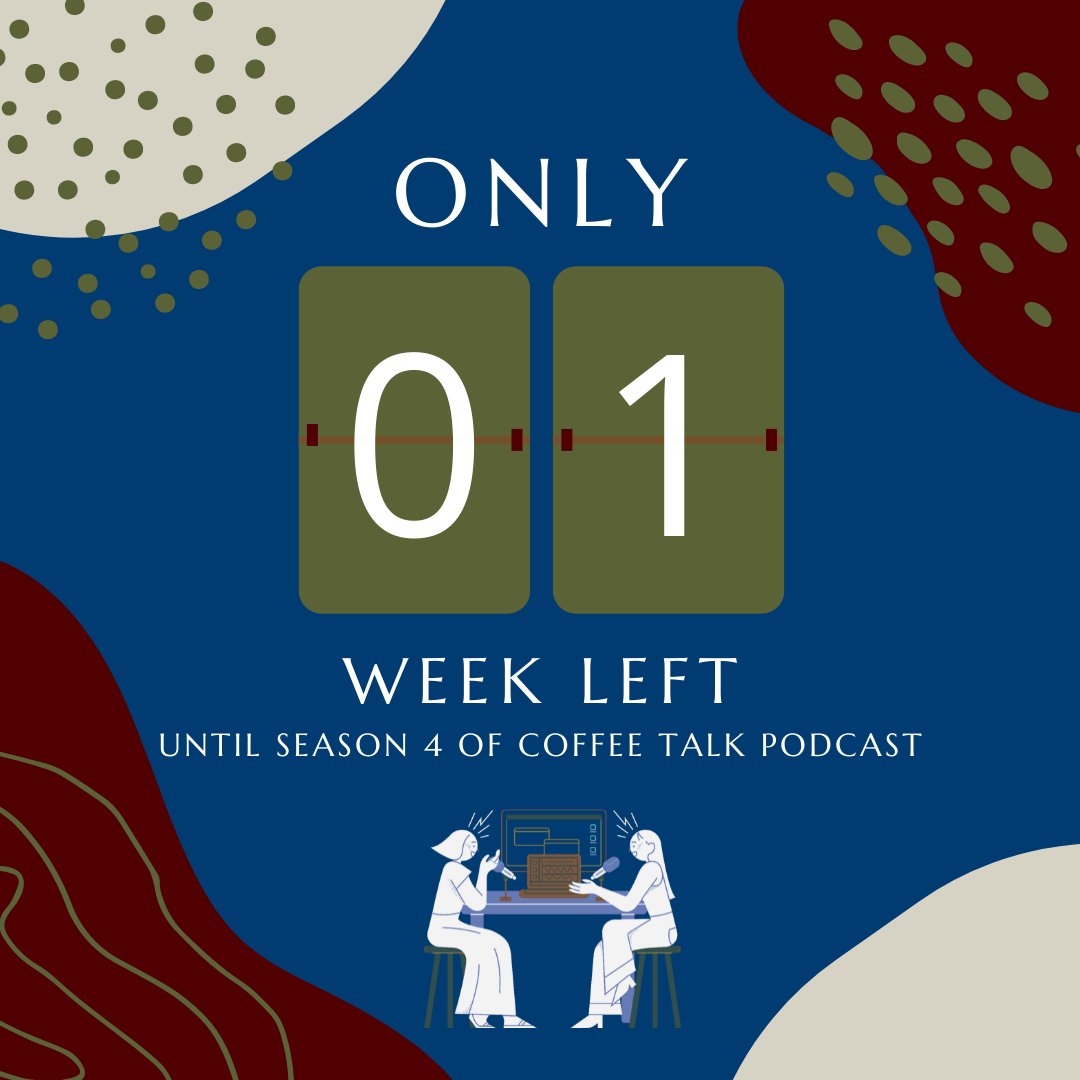 TAMUAnnenberg's tweet photo. 1 WEEK LEFT until Season 4 of #coffeetalk! Make sure to subscribe to the links in our bio so you don't miss the first episode!
-
Come back Friday for the reveal of our new logo and some hints on what the new season will be about!
-
#coffeetalk #eventpodcast #tamuevents #events https://t.co/uAvaN3dP9T