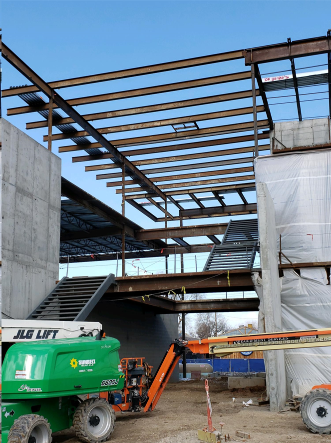 MurrayCityUT's tweet photo. We love to see the stairs going up at the new city hall! Left: current view Right: finished rendering #MurrayLife https://t.co/lqomzBv88a