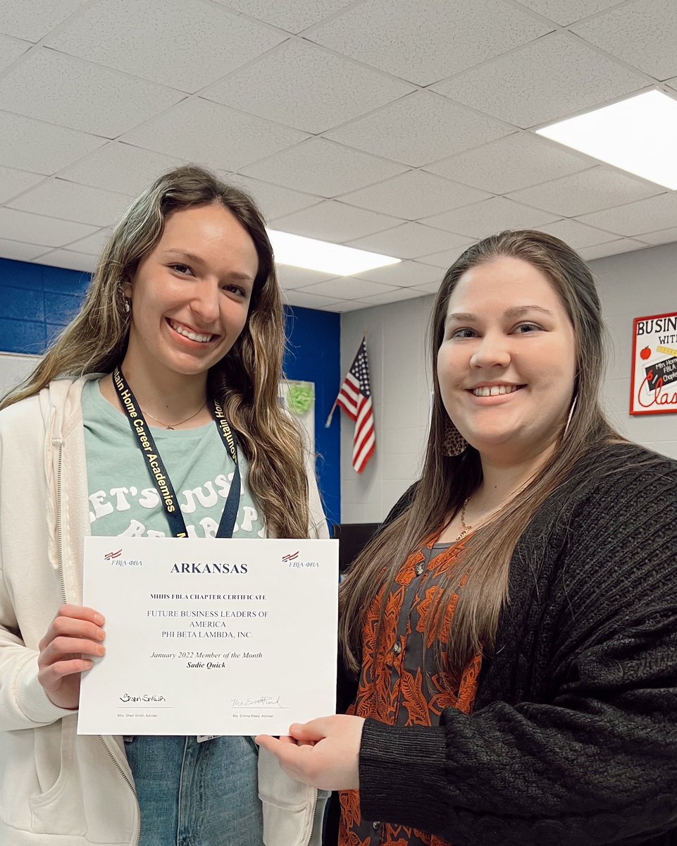 Congratulations to our January FBLA Member of the Month- Sadie Quick!