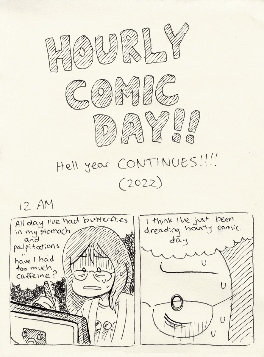 IT'S THAT TIME AGAIN. Here are my hourlies from yesterday, posted in a thread! 1/8 #hourlycomicday #hourlycomicsday2022 