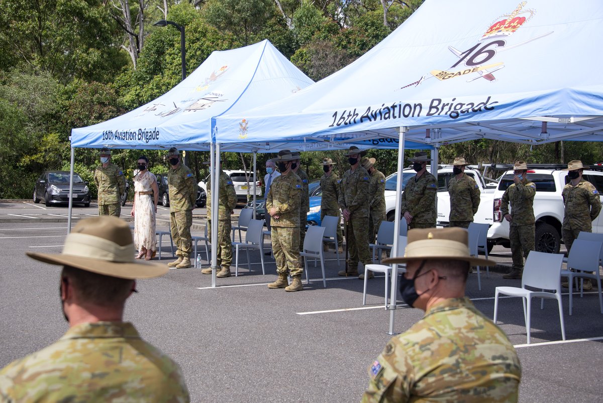 It was a privilege to receive command of 16 Avn Bde from BRIG David Hafner this week. The Bde is providing #safe, #effective & #sustainable combat aviation capabilities thanks to the leadership of David. I look forward to the next 2 years & thank everyone for the warm welcome.