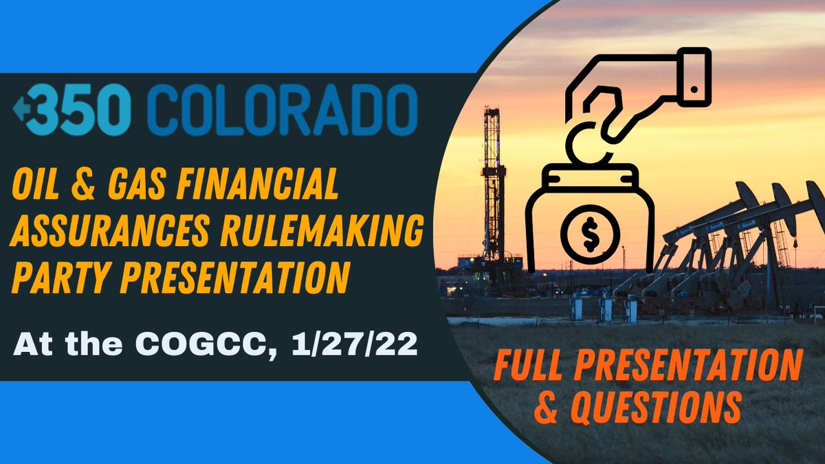 350Colorado's tweet photo. Just posted: @350Colorado's party presentation at the #COGCC Oil &amp; Gas #FinancialAssurance rulemaking.

https://t.co/ghJRMEDOiH

Feat.: 
Kate Christensen @Conanmarie 
Megan Millikin Biven @BayouTerrier 
Dr. Amy Townsend-Small @ATownsendSmall 

#FullCostBonding
#MakePollutersPay https://t.co/A5j07QepTK