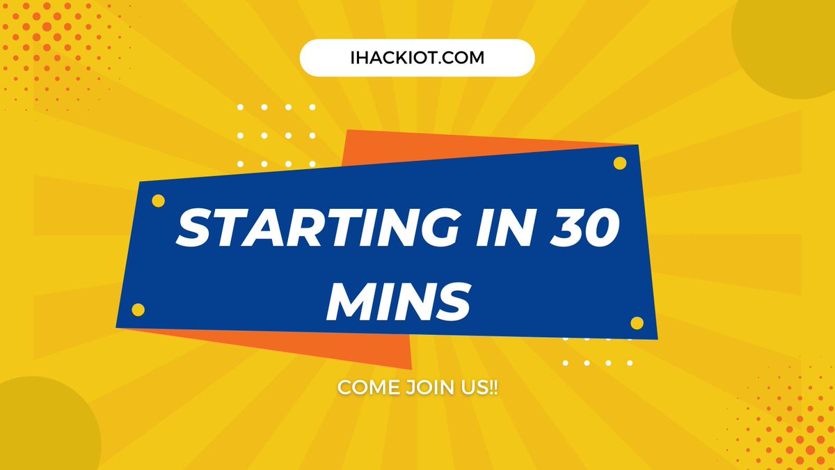 Our webinar on #embedded #exploitation on #IoT devices is starting in the next 30 mins! Come JOIN US!!
ihackiot.com