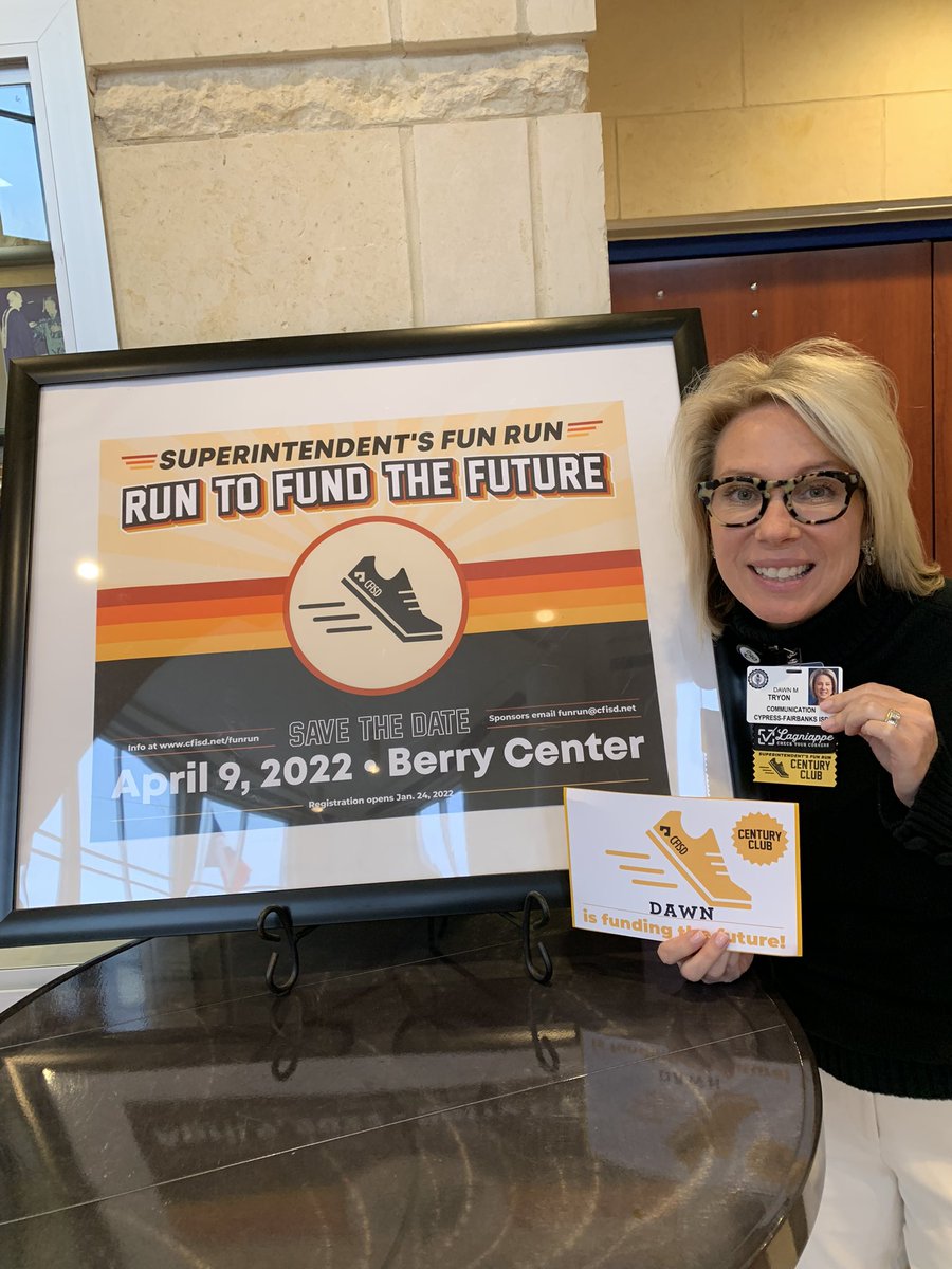 DawnTryon11's tweet photo. Have you registered? Join us for the Superintendent’s Fun Run &amp; support CFEF with scholarship funds for our seniors! #CFISDspirit #CFISDFunRun https://t.co/YqgPzOHVLg