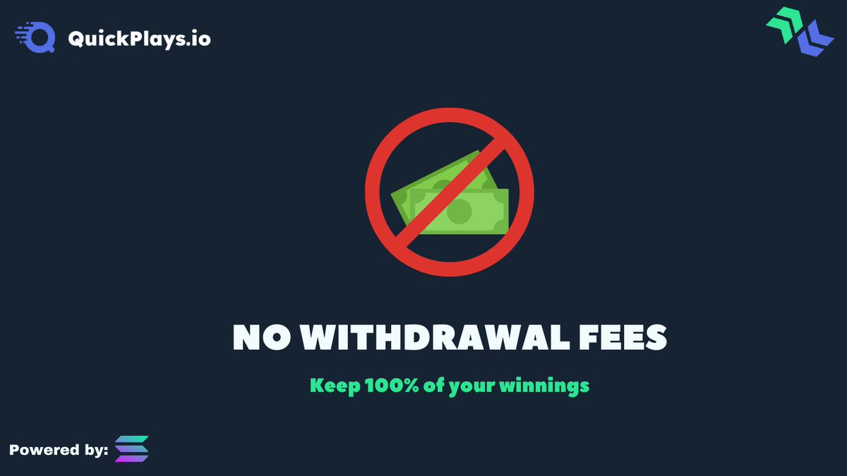 QuickPlays_io's tweet photo. On #QuickPredict, you keep every penny of your USDT winnings.
There are absolutely no withdrawal fees, and you can claim your winnings in an instant! 😱💸
#Solana #SOL #GameFi https://t.co/Qsu3QOseCU