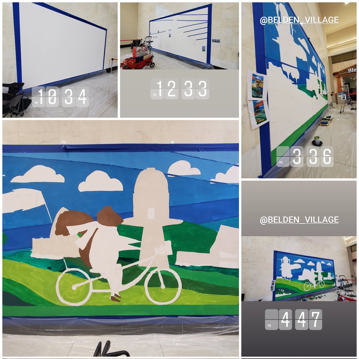 tracydb70's tweet photo. I'm at @Belden_Village painting my 5th Augmented Reality Mural using the @ArtiviveApp ! I hope to finish Saturday, stop by and say hi! #starkcounty #mural #armural #artsinstark #cantonohio https://t.co/E5UXt9hhGz