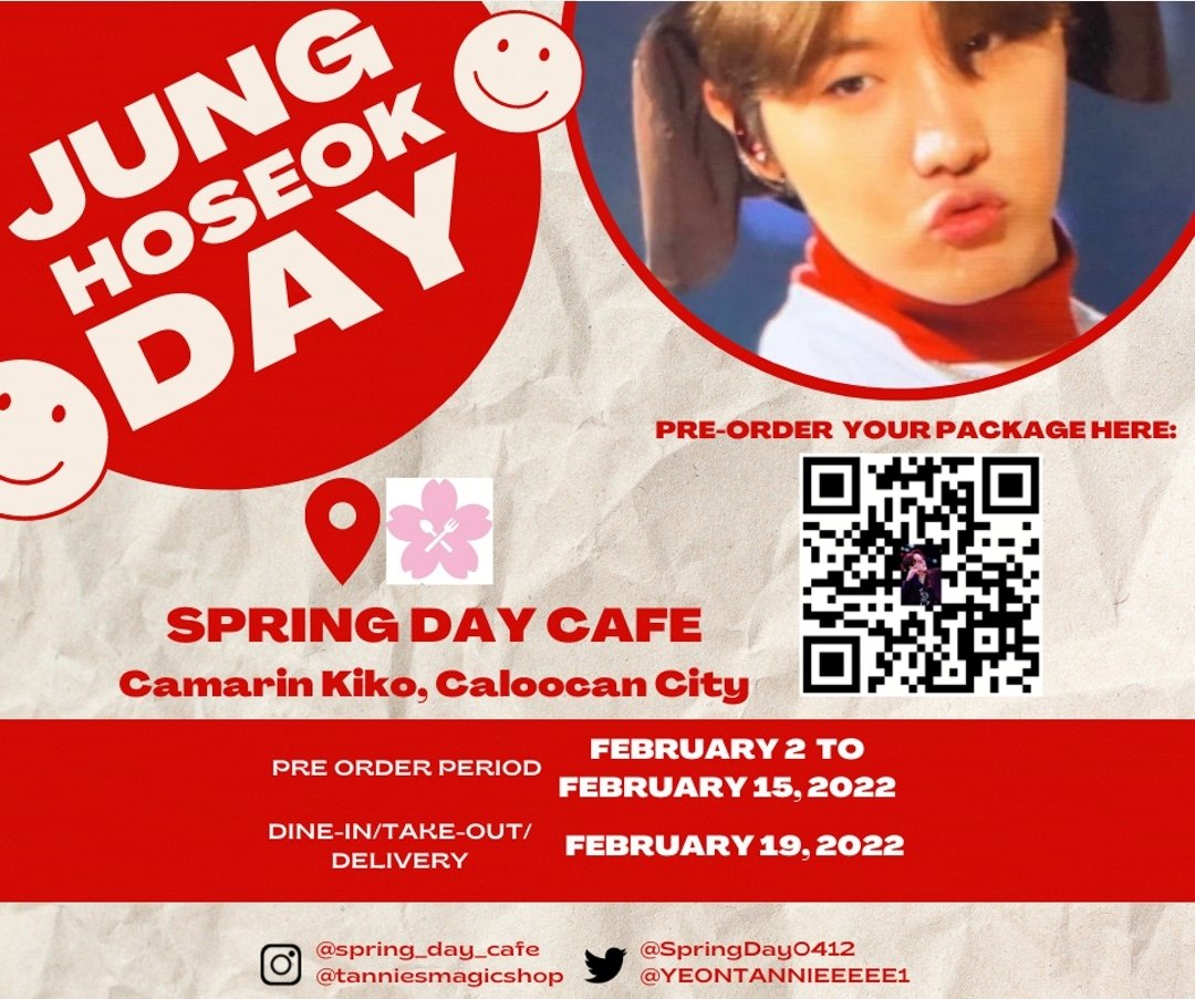 YEONTANIEEEEE1's tweet photo. 📢Announcement🎶

Our second birthday cupsleeve event will be for my bias wrecker!~ Pls check details below. 

Tannie’s Magic Shop (Mi Casa), in partnership with @SpringDay0412, presents to you: JUNG HOSEOK DAY 2022! 

SECURE YOUR SLOTS: https://t.co/C56EQwbuSB (or scan the code) https://t.co/LQLpSnEd5A