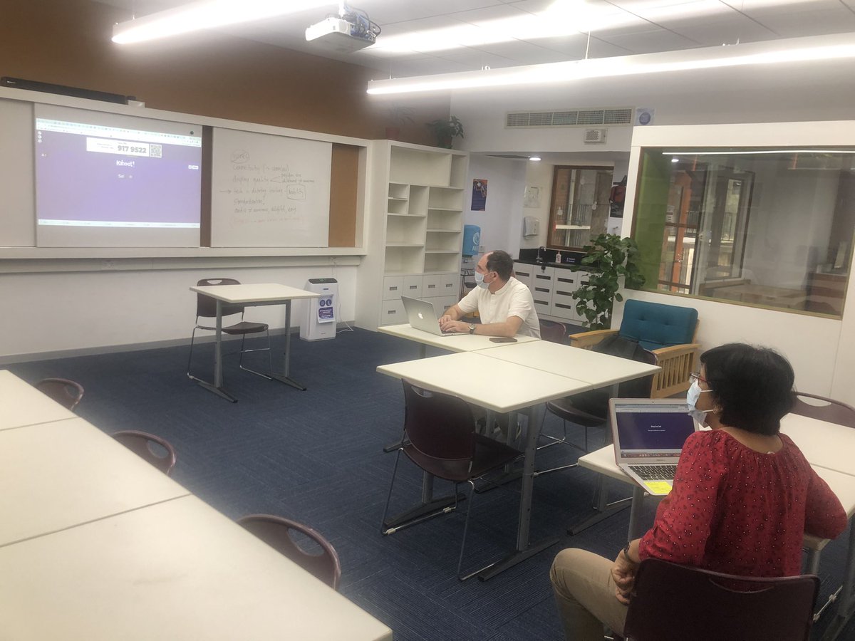 AISCTechnology's tweet image. Teachers attending Tech Thursday learning about Kahoot and it’s features. #AISCTech #AISCLearner