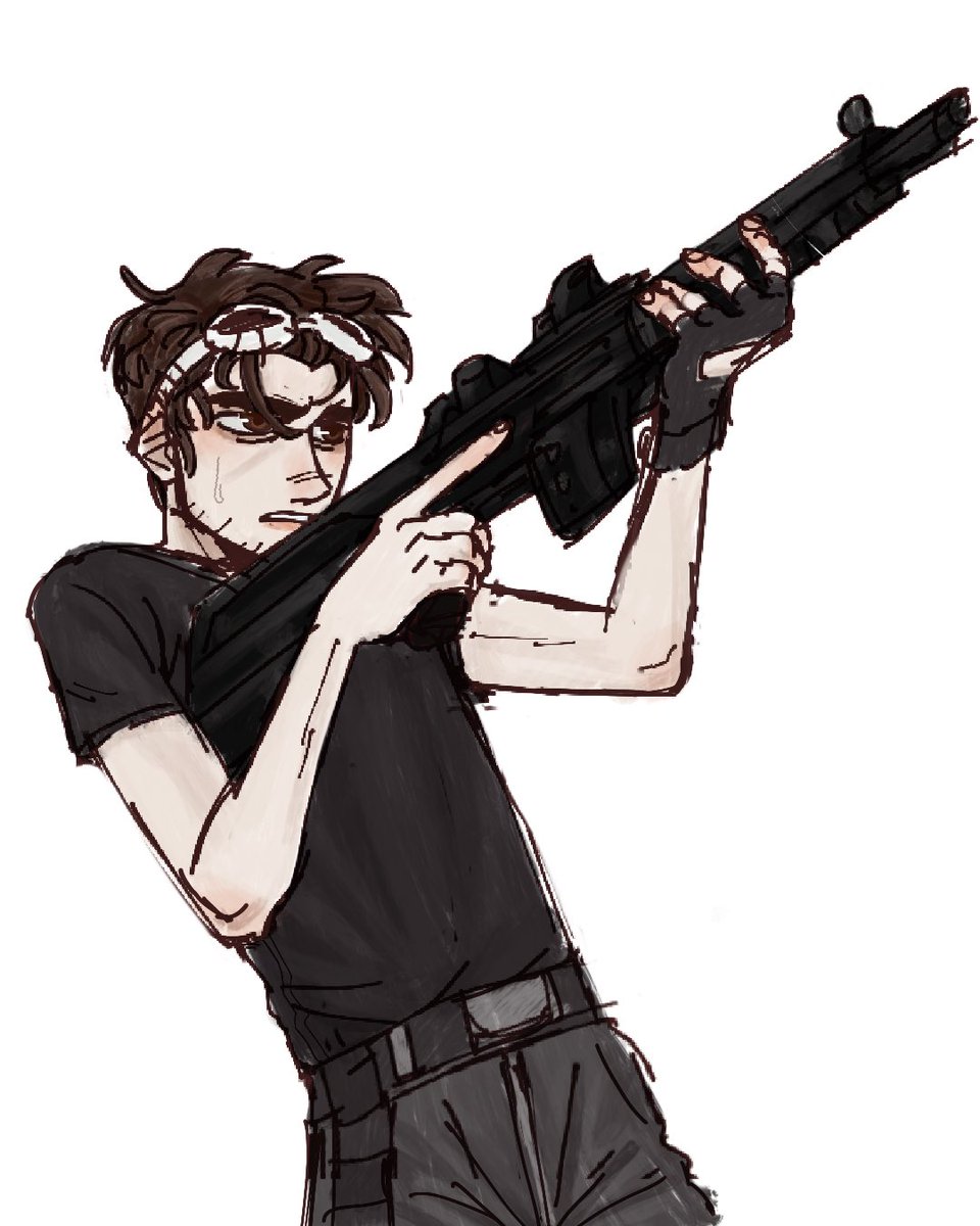 raryartz's tweet image. George gun #georgenotfoundfanart