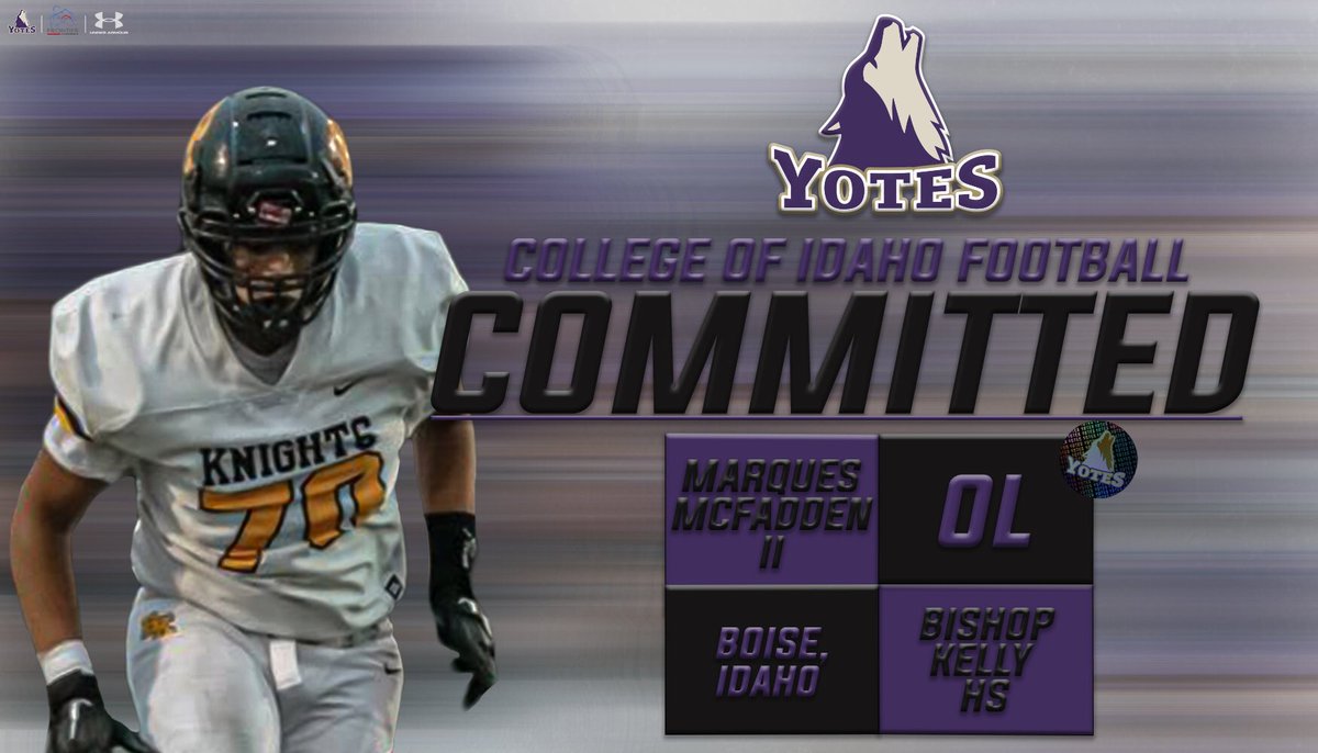 College of Idaho gets a huge commitment from local stud (OL) - Marques McFadden II (<a href="/mcfadden_70/">Marques McFadden II</a>) out of Bishop Kelly High School (ID) as he chooses the Yotes over the Vandals #YoteSt22l