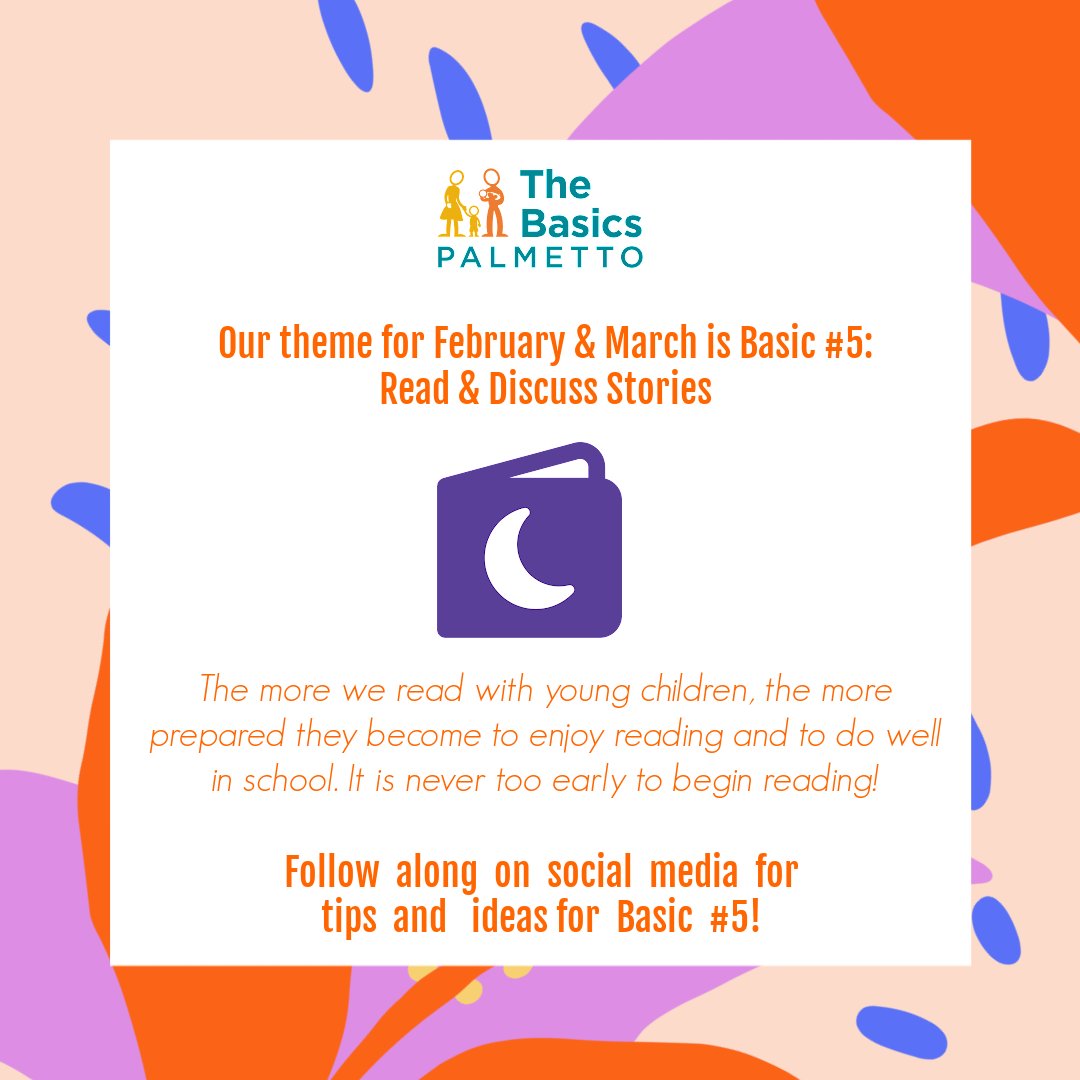New month, new theme! Cold weather outside means it's the perfect time of year to snuggle up with your little one and books. Learn more about Basic #5: Read and Discuss Stories. 📚 --> palmetto.thebasics.org/en/the-basics/…

#DoBasics #ReadAndDiscussStories