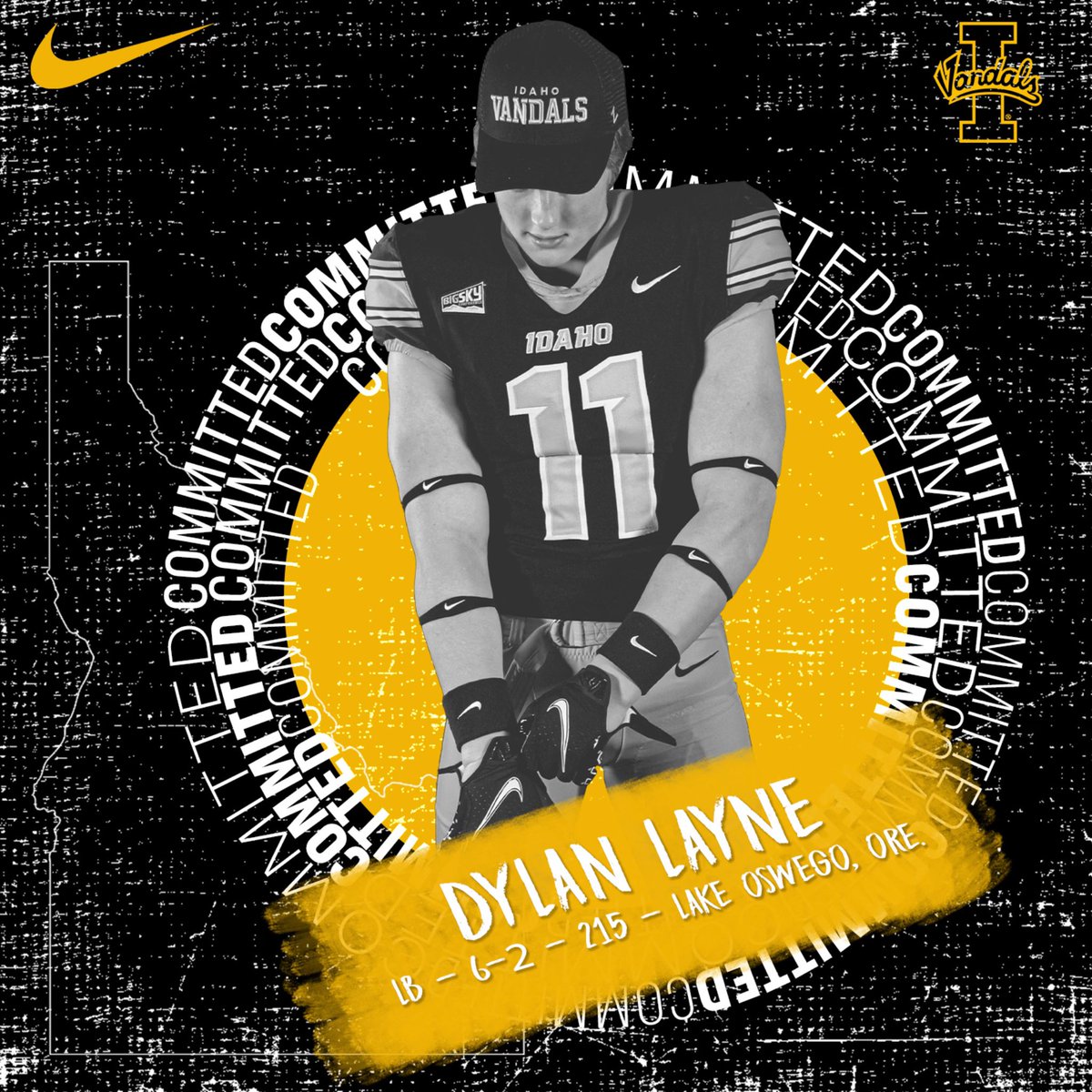 I am proud to say I have accepted a full scholarship to play football at the University of Idaho! 

100% COMMITTED!!! Thanks to everyone who has helped me get here. GO VANDALS 🟡⚫️