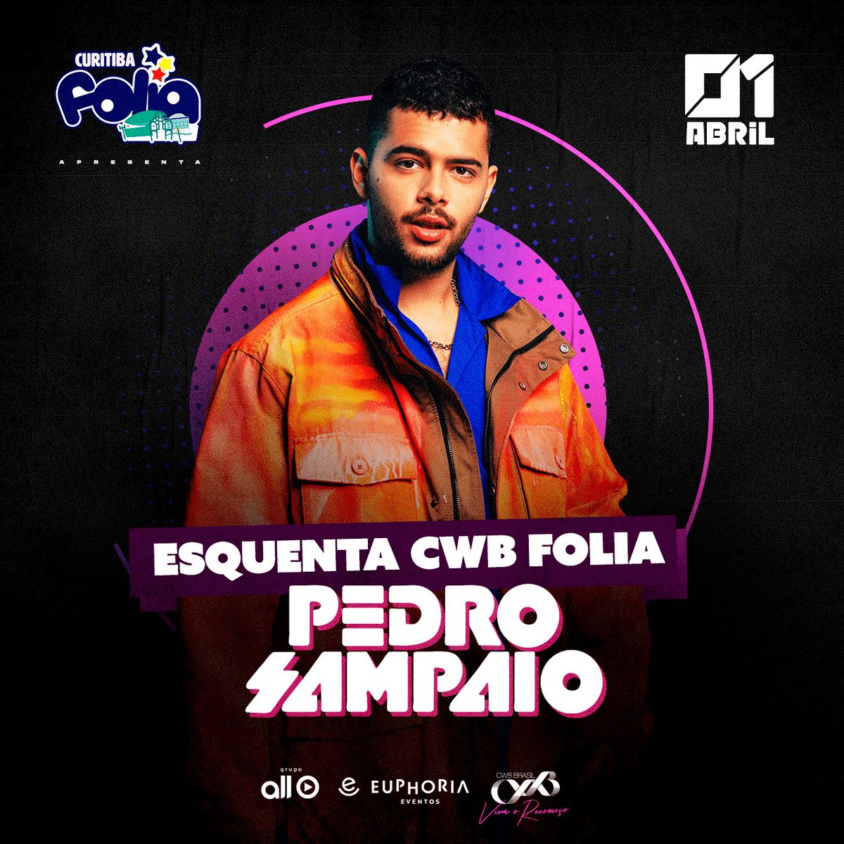 As novidades não param por aí! Teremos um esquenta oficial SIMM! 
Na sexta (01/abril), teremos ele: PE-DRO SAM-PAI-O (VAAAI!) 😂🤩

🗓️ Save the date, dia 01 de Abril, Pedro Sampaio no Esquenta do Curitiba Folia!
🎫 Vendas e mais informações em breve!
#curitibafolia #pedrosampaio