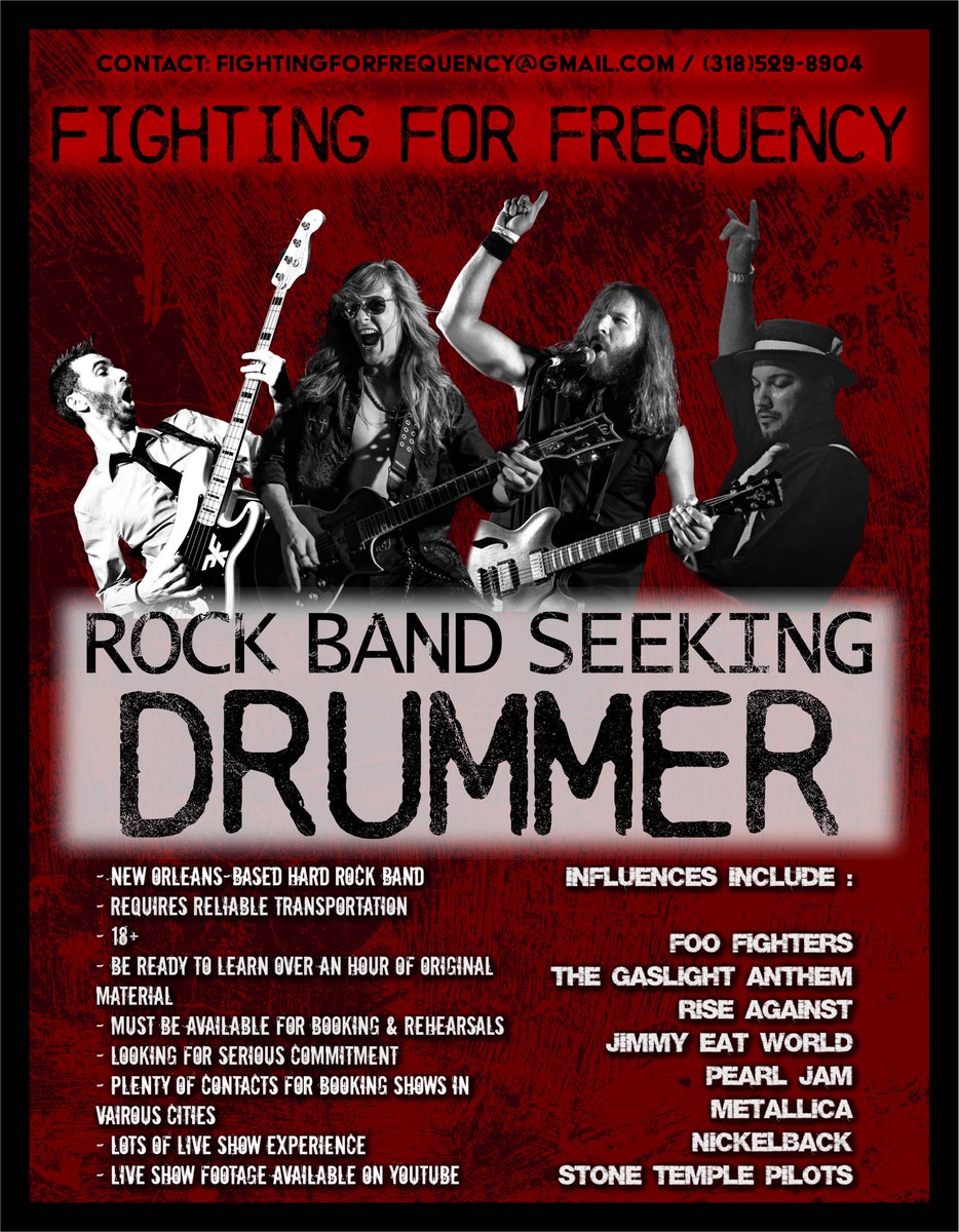 Let it be known, #Freaqs 🥁 #F4F is opening auditions for a #DRUMMER! 
/ ♠️♥️♣️♦️