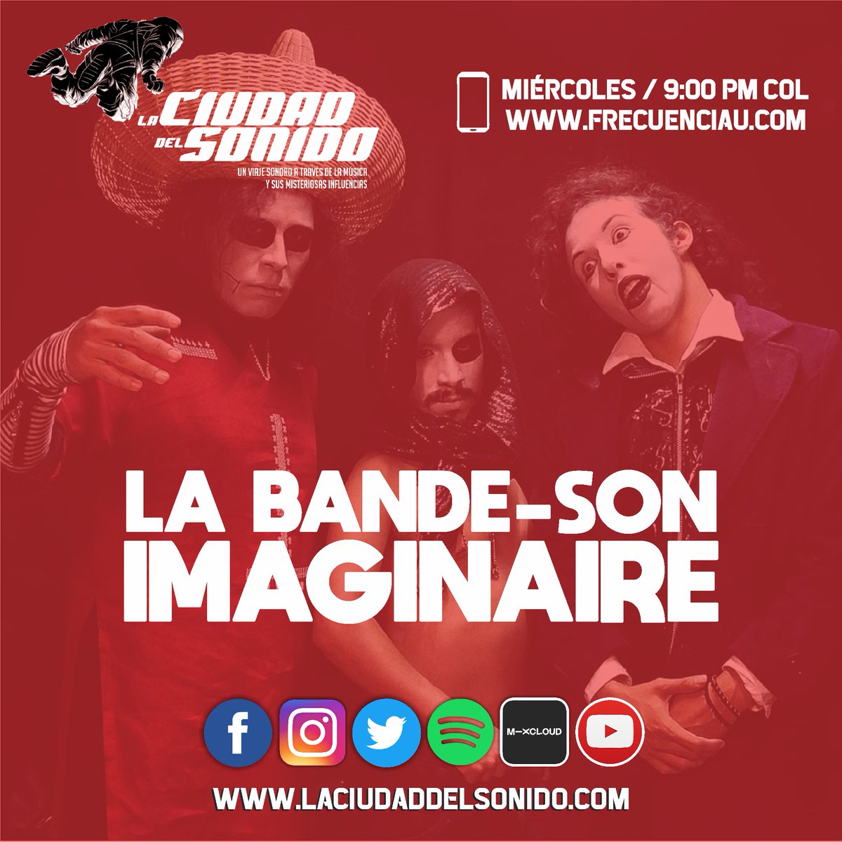 juaneclectik's tweet photo. ¡HOY!
A las 9:00 p.m. 🇨🇴
Regresa la @ciudaddelsonido 🎧
Banda Invitada: La Bande-Son Imaginaire (México) 🇲🇽

Sintoniza: https://t.co/CPv7GVZ8Fm

¡Hagamos juntos una #RevoluciónSonora! 🔥

Visita: https://t.co/hnpjKN1lKT https://t.co/gEErPo4dNp