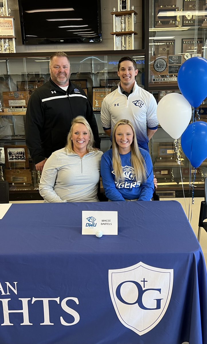 dwu_golf's tweet photo. It’s official! Excited to announce the signing of Macee Bartels of Sioux Falls O’Gorman HS. Thrilled to have her join the Tiger Family 🐯⛳ https://t.co/xY4fYPjwvo