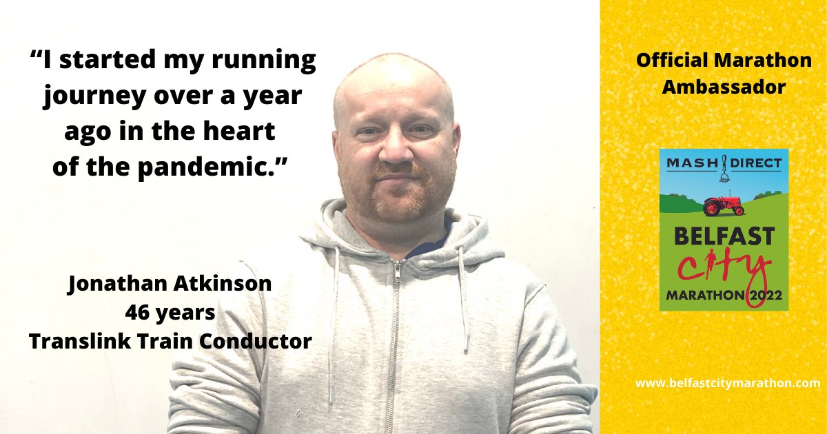 marathonbcm's tweet photo. Best of luck to our Ruby Runner Jonathan Atkinson @ackie13
Jonathan is a Train Conductor @Translink_NI training for his first ever marathon, taking place on Sunday 1st May in Belfast!
Visit https://t.co/cXNaVQdrXa for more.
#MASHathon #StrongerTogether #HealthMonthBCM https://t.co/Mi0A5t9Rzt