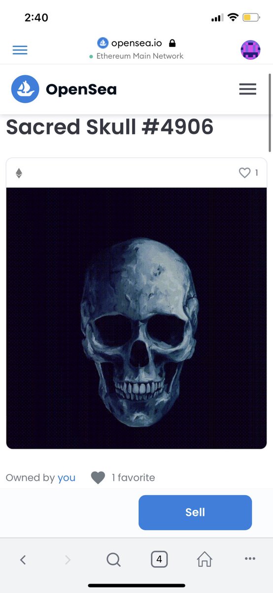JenMcKillop_'s tweet photo. Sniped a @sacred_skulls before the reveal tomorrow! As a female couldn’t pass up and opportunity to support a female led project @jadelizroper @kayla_NFT @HelenaEliasArt 💥🚨 #WomeninNFTs https://t.co/sYaNK0Gonx
